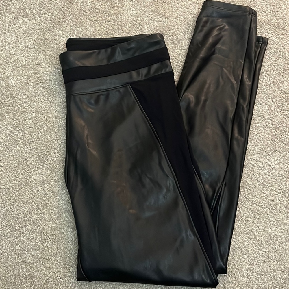 EXPRESS High Waisted Black Faux Leather Leggings